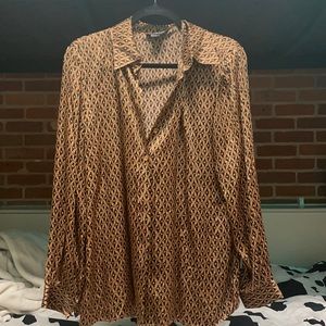 Groovy printed long sleeve button down